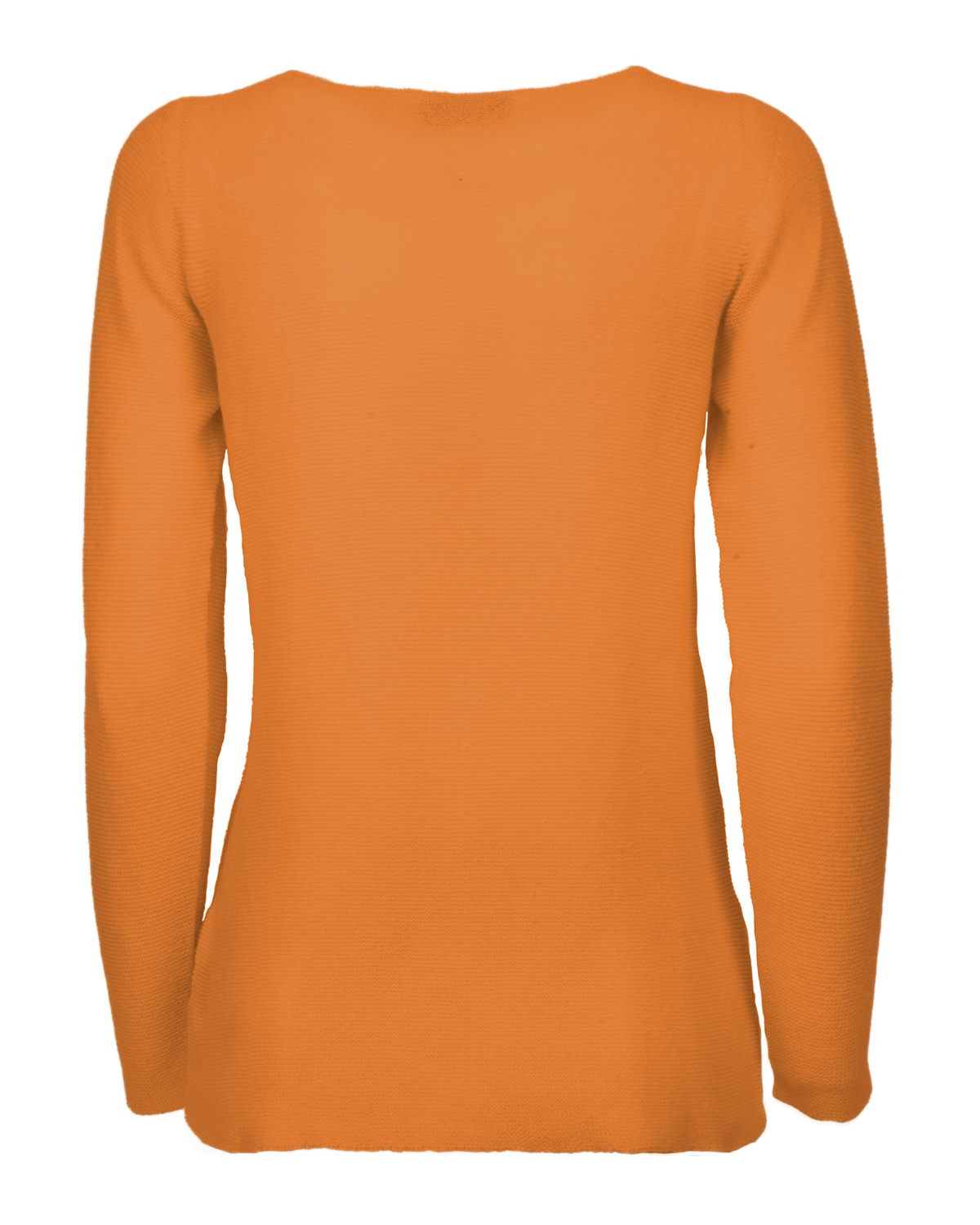 Saffron cashmere links stitch boat neck sweater, standalone garment, back view