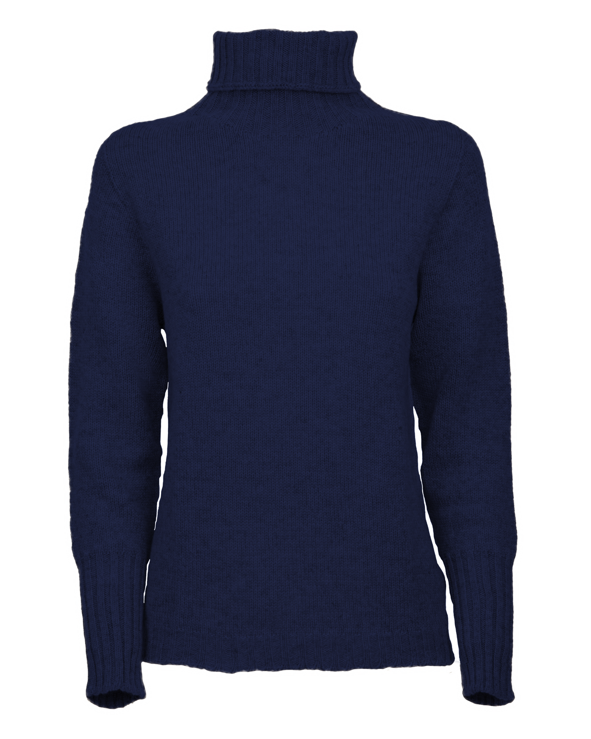 Women's classic cashmere turtleneck sweater in Blue, front product view