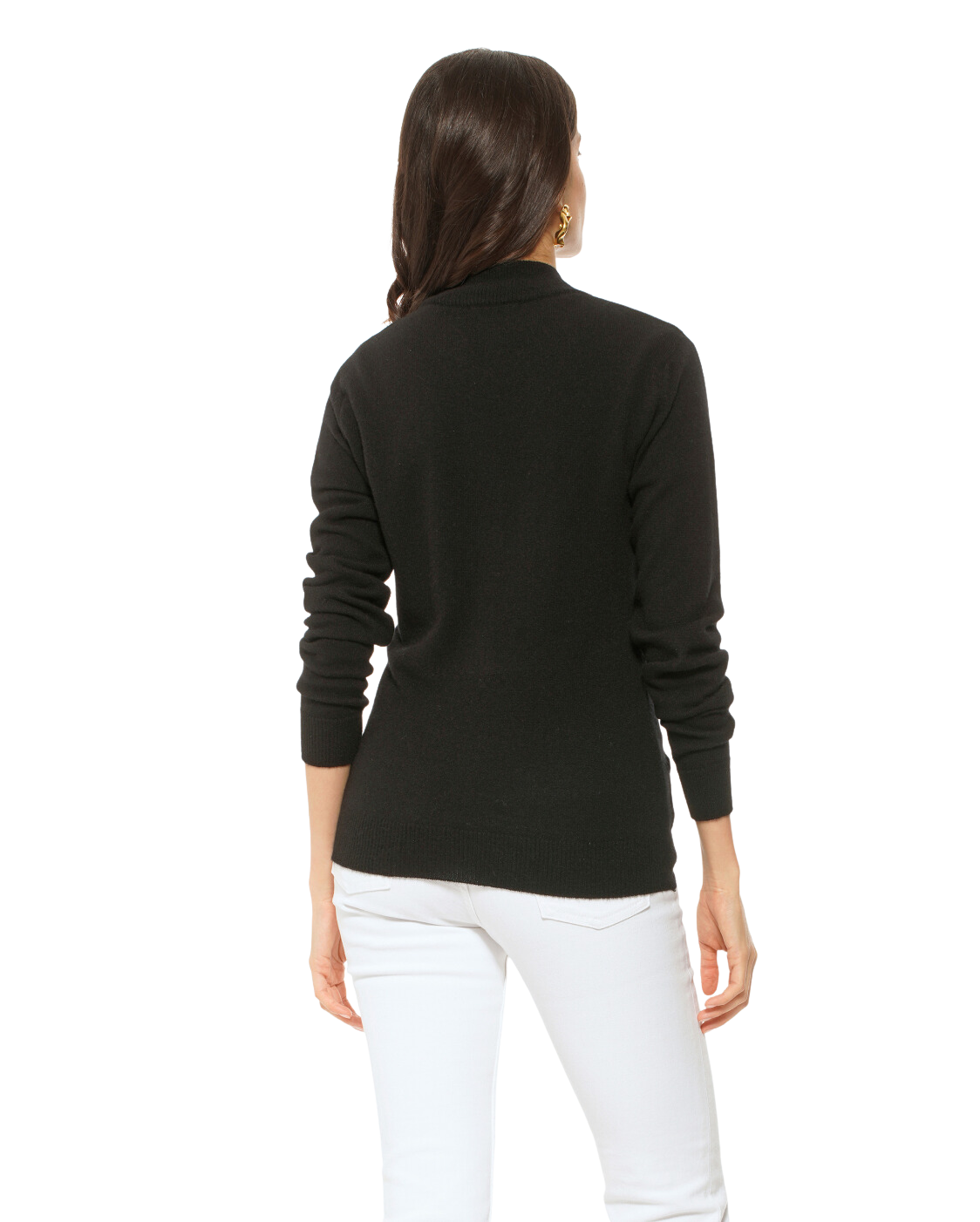 Monticelli Women's Cashmere Zip Cardigan Black Made In Italy 4