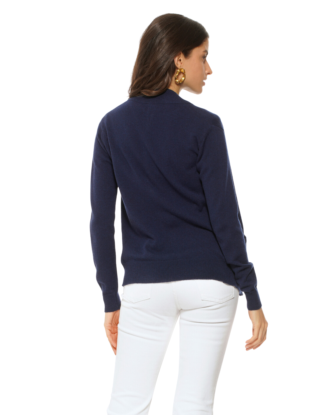 Monticelli Women's Cashmere Zip Cardigan Blue Made In Italy 4