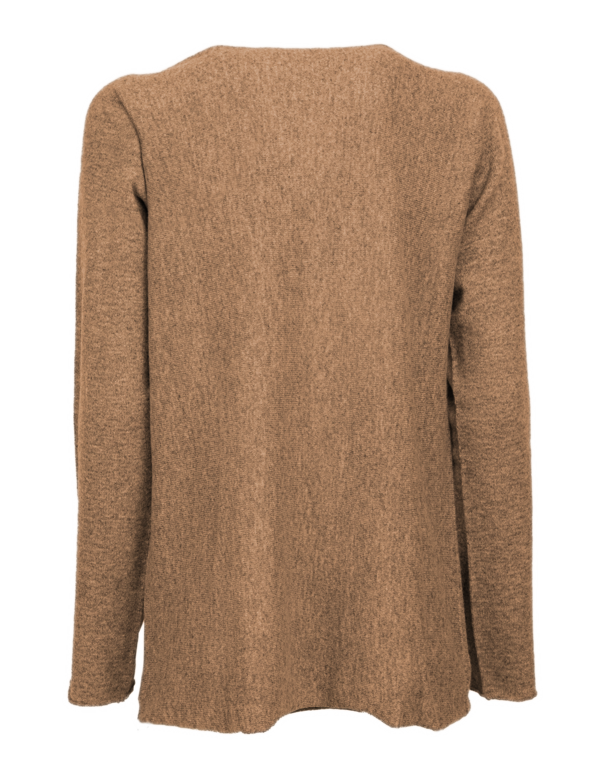 Women's cashmere maxi lounge boatneck sweater in Camel, back product view
