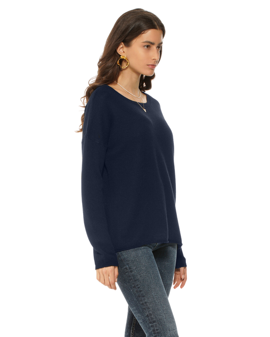 Monticelli Women's Pure Cashmere Lounge Sweater Medium Blue 1
