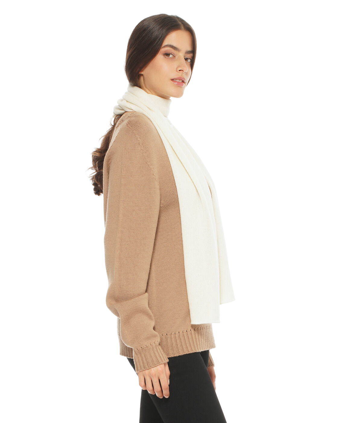 Monticelli Pure Cashmere Maxi Scarf Made In Italy Milk White 2