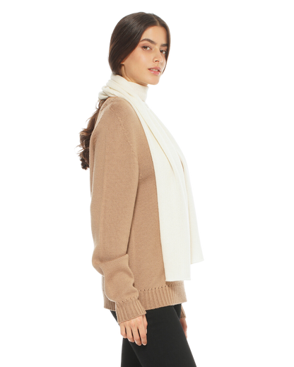 Monticelli Pure Cashmere Maxi Scarf Made In Italy Milk White 2