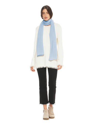 Women's Essential Pure Cashmere Maxi Wide Scarf Baby Blue