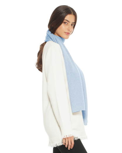 Women's Essential Pure Cashmere Maxi Wide Scarf Baby Blue
