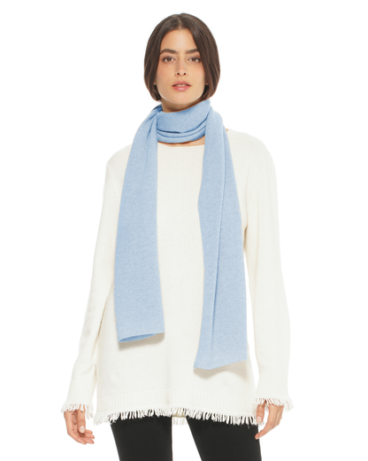 Women's Essential Pure Cashmere Maxi Wide Scarf Baby Blue