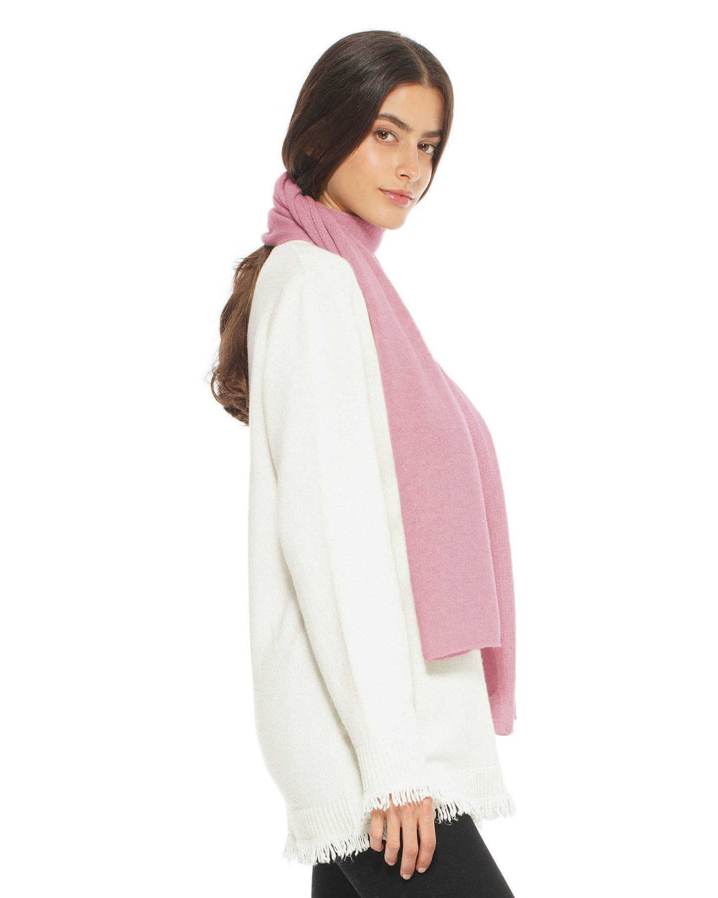 Women's Essential Pure Cashmere Maxi Wide Scarf Baby Pink