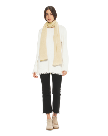 Women's Essential Pure Cashmere Maxi Wide Scarf Butter Yellow