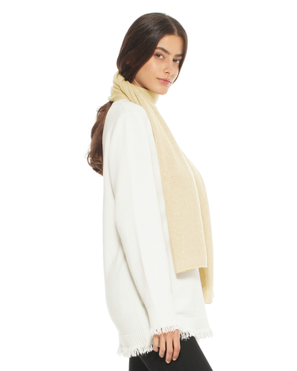 Women's Essential Pure Cashmere Maxi Wide Scarf Butter Yellow