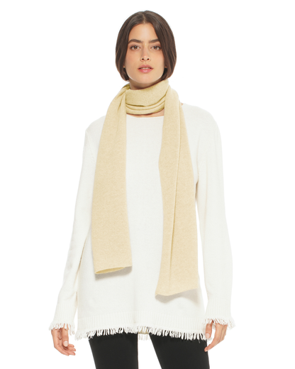 Women's Essential Pure Cashmere Maxi Wide Scarf Butter Yellow