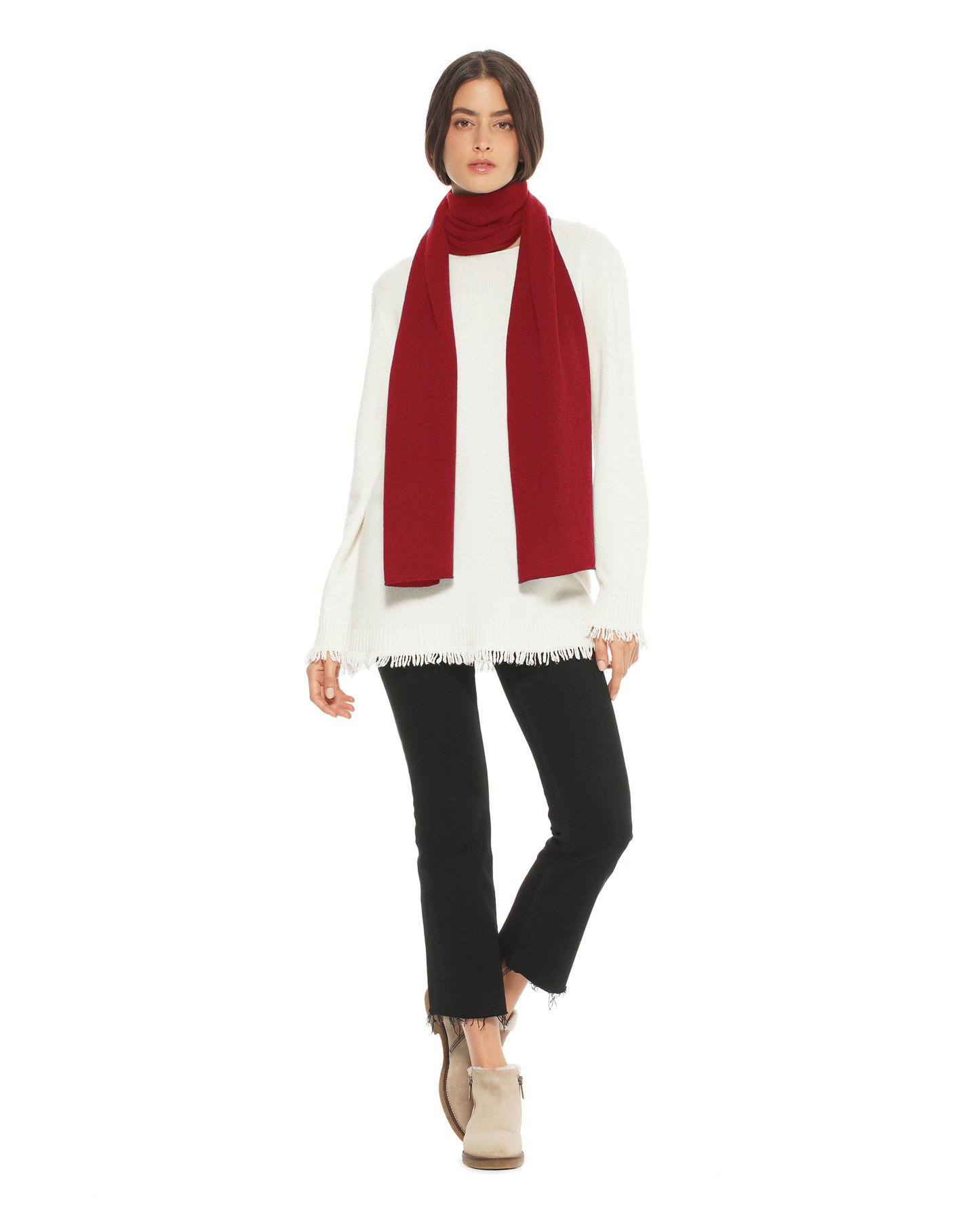 Women's Essential Pure Cashmere Maxi Wide Scarf Chianti