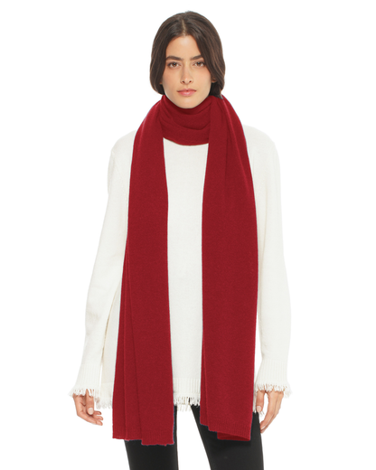 Women's Essential Pure Cashmere Maxi Wide Scarf Chianti
