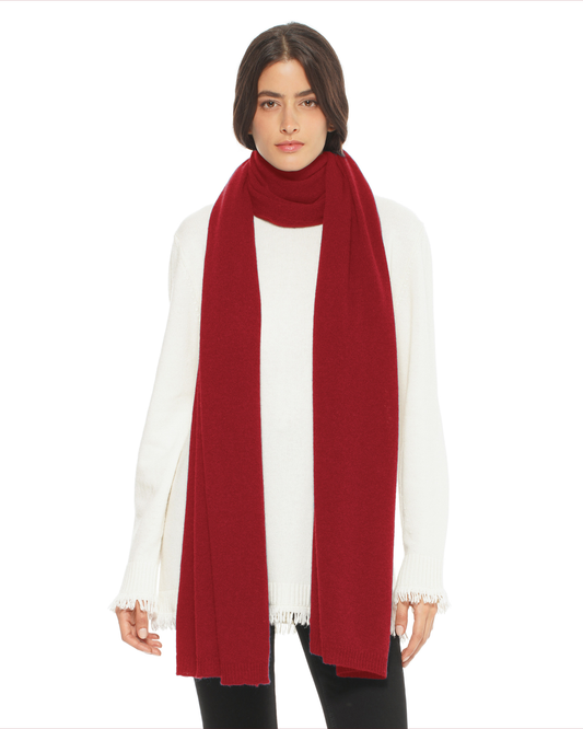 Women's Essential Pure Cashmere Maxi Wide Scarf Chianti