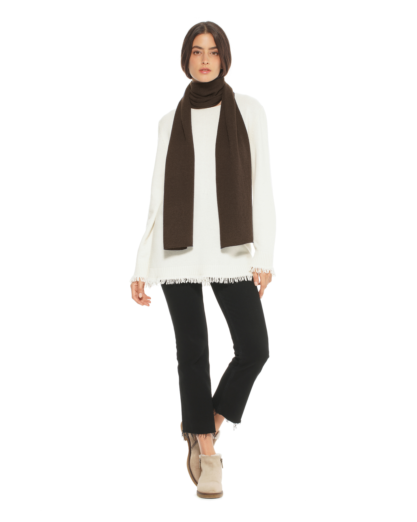 Women's Essential Pure Cashmere Maxi Wide Scarf Coffee