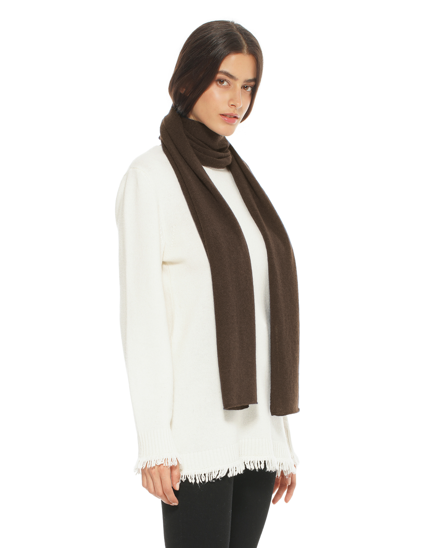 Women's Essential Pure Cashmere Maxi Wide Scarf Coffee