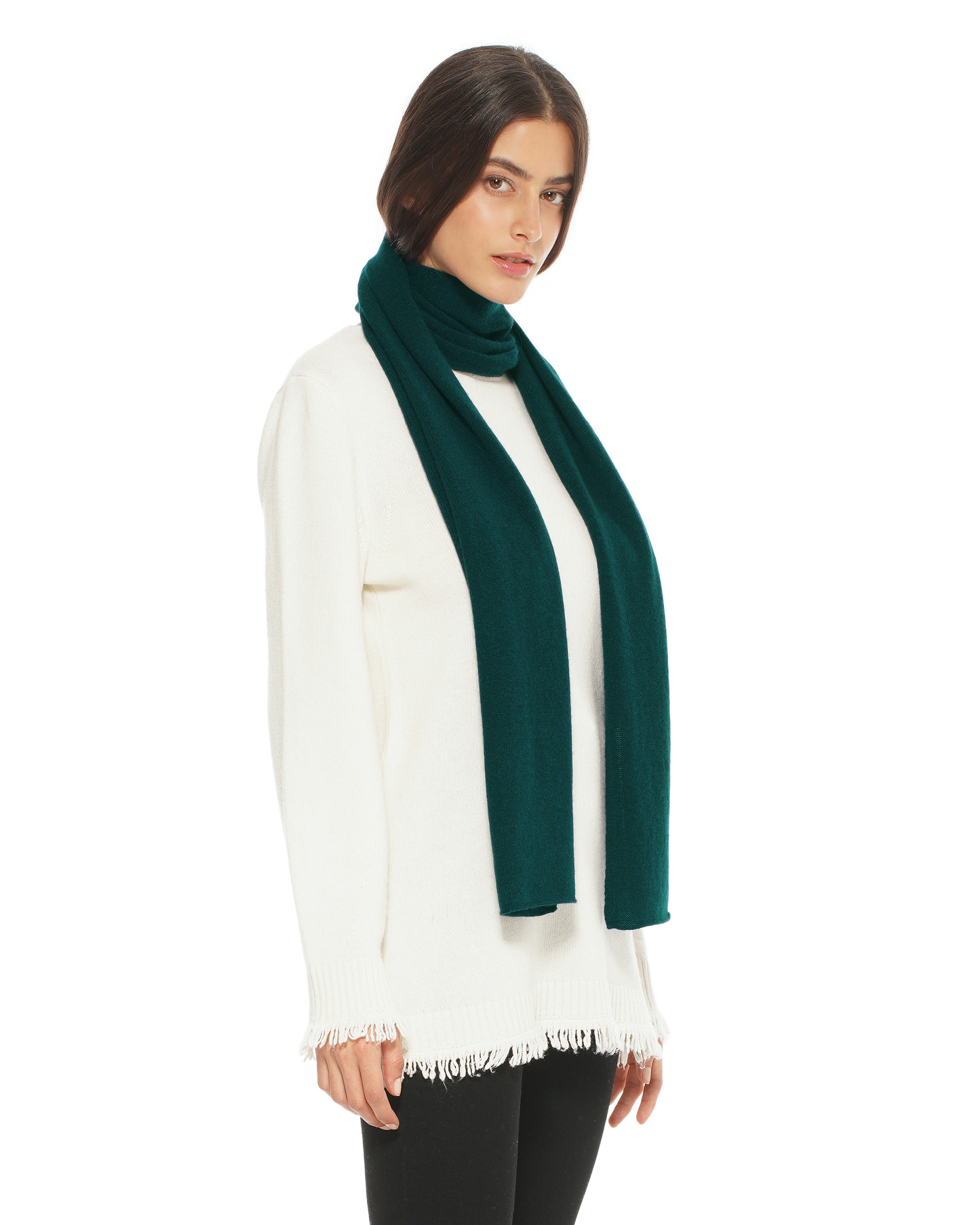 Women's Essential Pure Cashmere Maxi Wide Scarf Forest Green