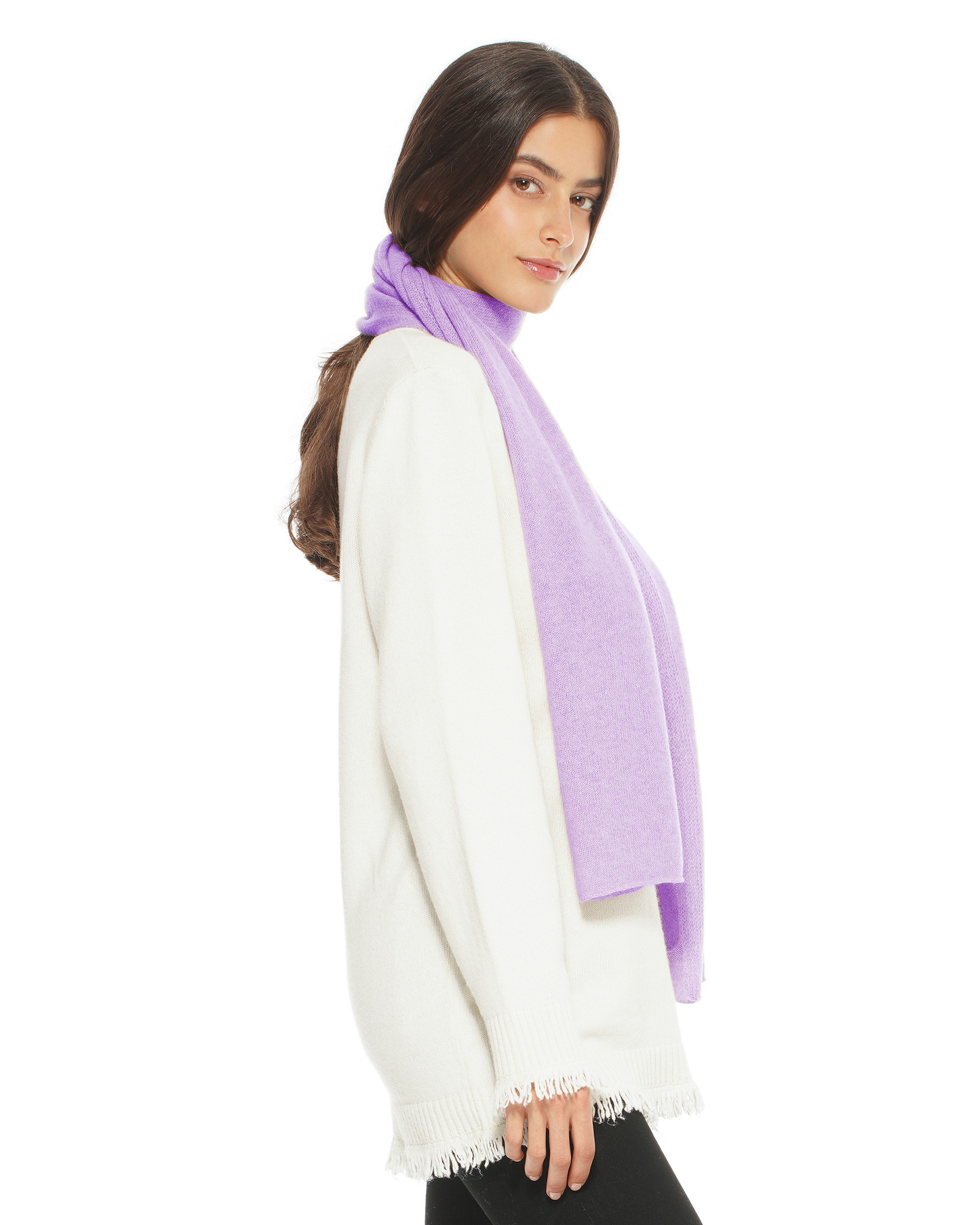 Women's Essential Pure Cashmere Maxi Wide Scarf Lilac