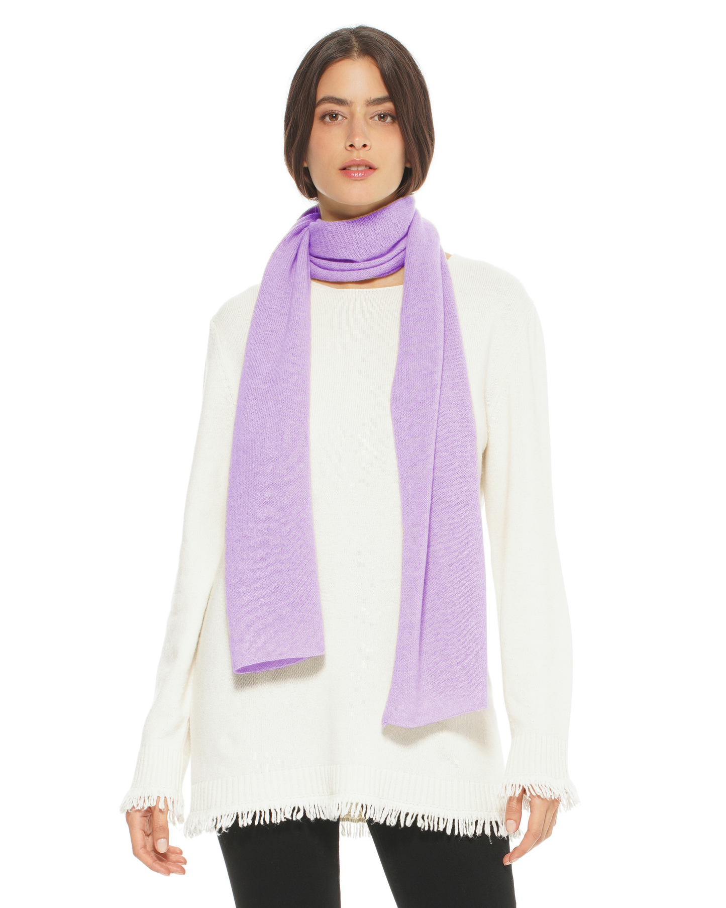 Women's Essential Pure Cashmere Maxi Wide Scarf Lilac
