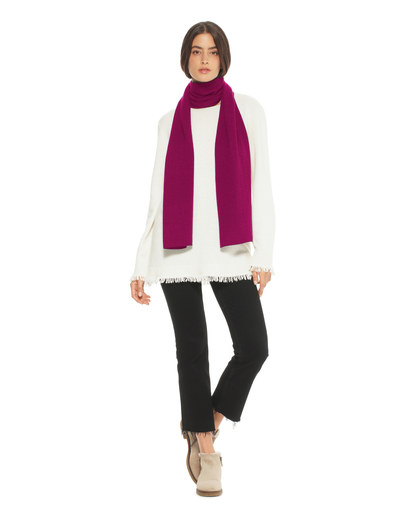 Women's Essential Pure Cashmere Maxi Wide Scarf Magenta