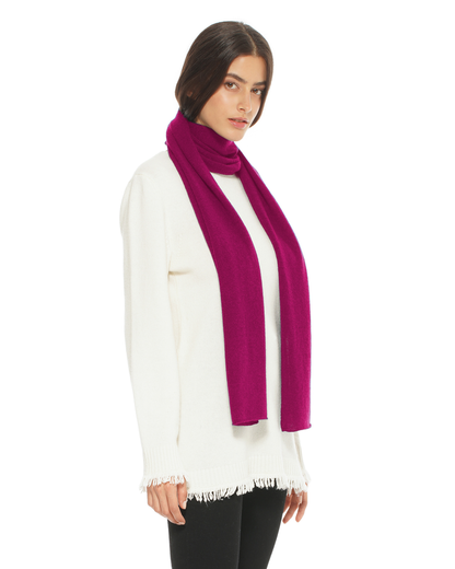 Women's Essential Pure Cashmere Maxi Wide Scarf Magenta