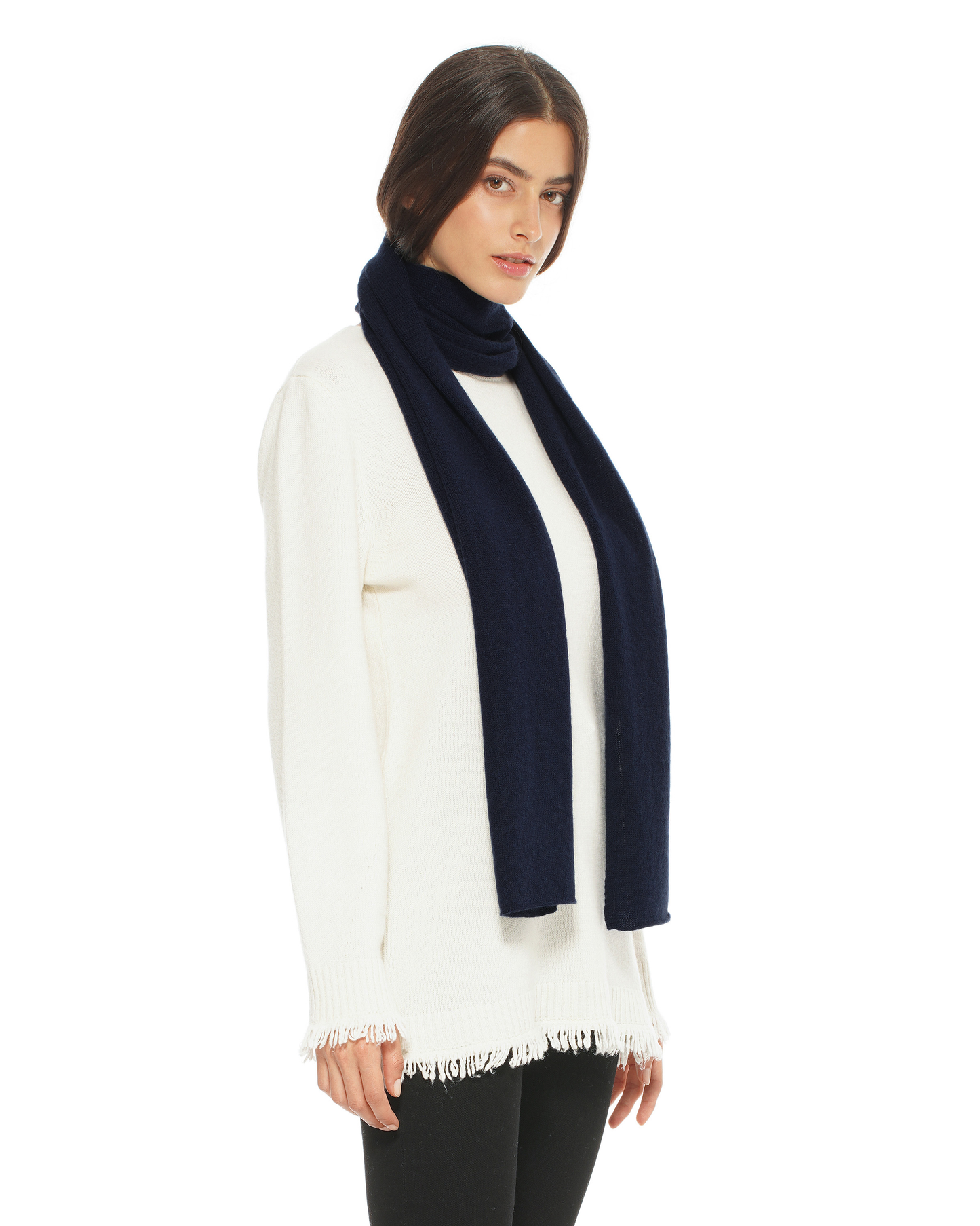 Women's Essential Pure Cashmere Maxi Wide Scarf Night Blue