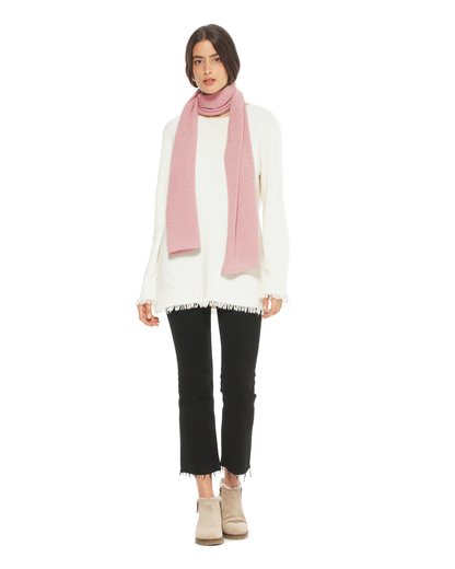 Women's Essential Pure Cashmere Maxi Wide Scarf Old Rose