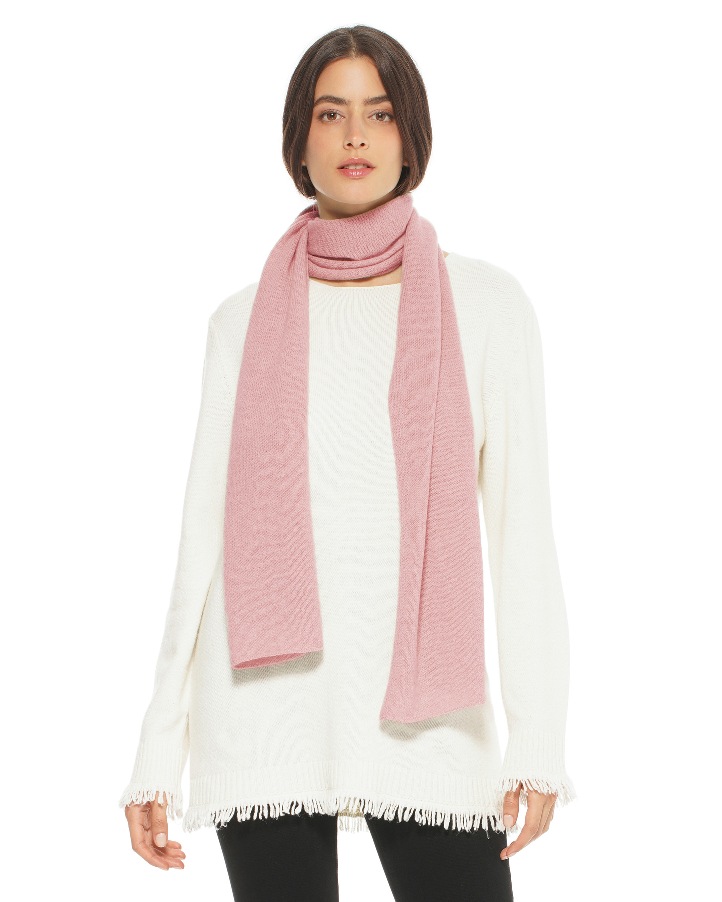 Women's Essential Pure Cashmere Maxi Wide Scarf Old Rose