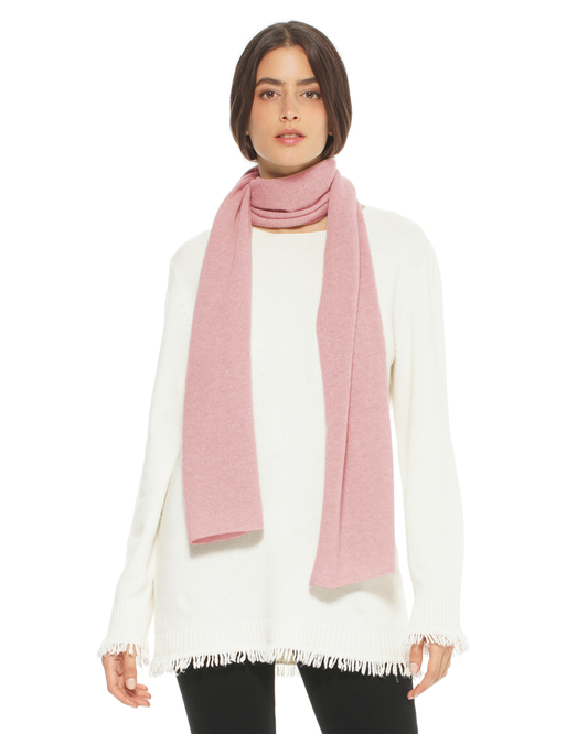 Women's Essential Pure Cashmere Maxi Wide Scarf Old Rose