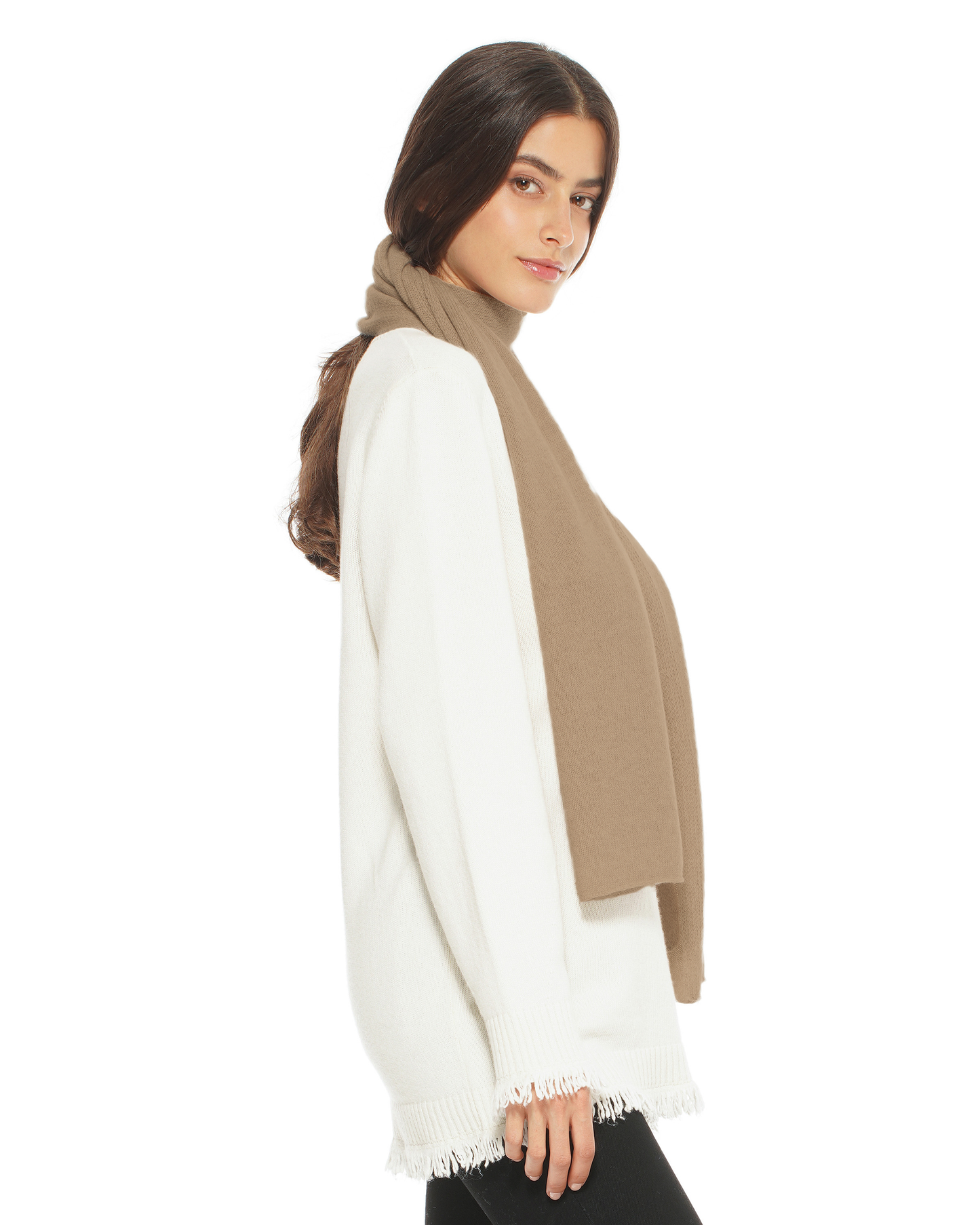 Women's Essential Pure Cashmere Maxi Wide Scarf Taupe