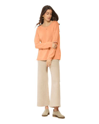 Monticelli Women's Pure Cashmere Lounge Sweater Orange Made In Italy 1