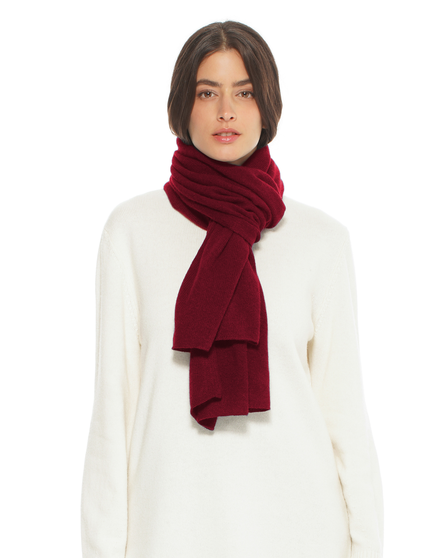 Pure Cashmere Cloud-Soft Scarf Bordeaux