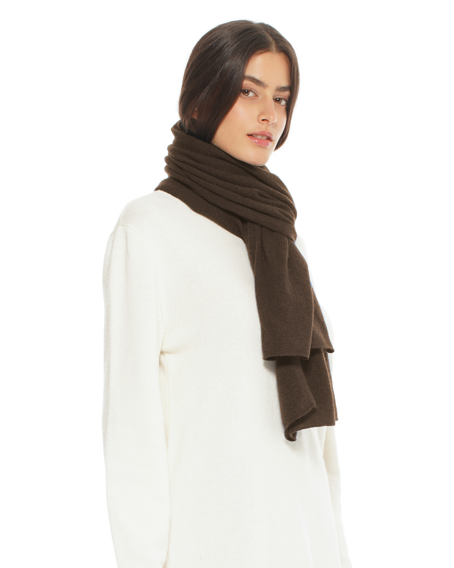 Pure Cashmere Cloud-Soft Scarf Coffee
