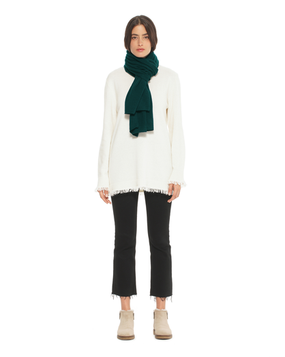 Pure Cashmere Cloud-Soft Scarf Forest Green