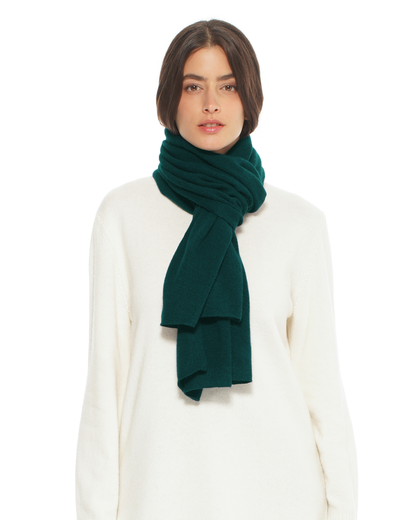 Pure Cashmere Cloud-Soft Scarf Forest Green