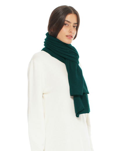 Pure Cashmere Cloud-Soft Scarf Forest Green