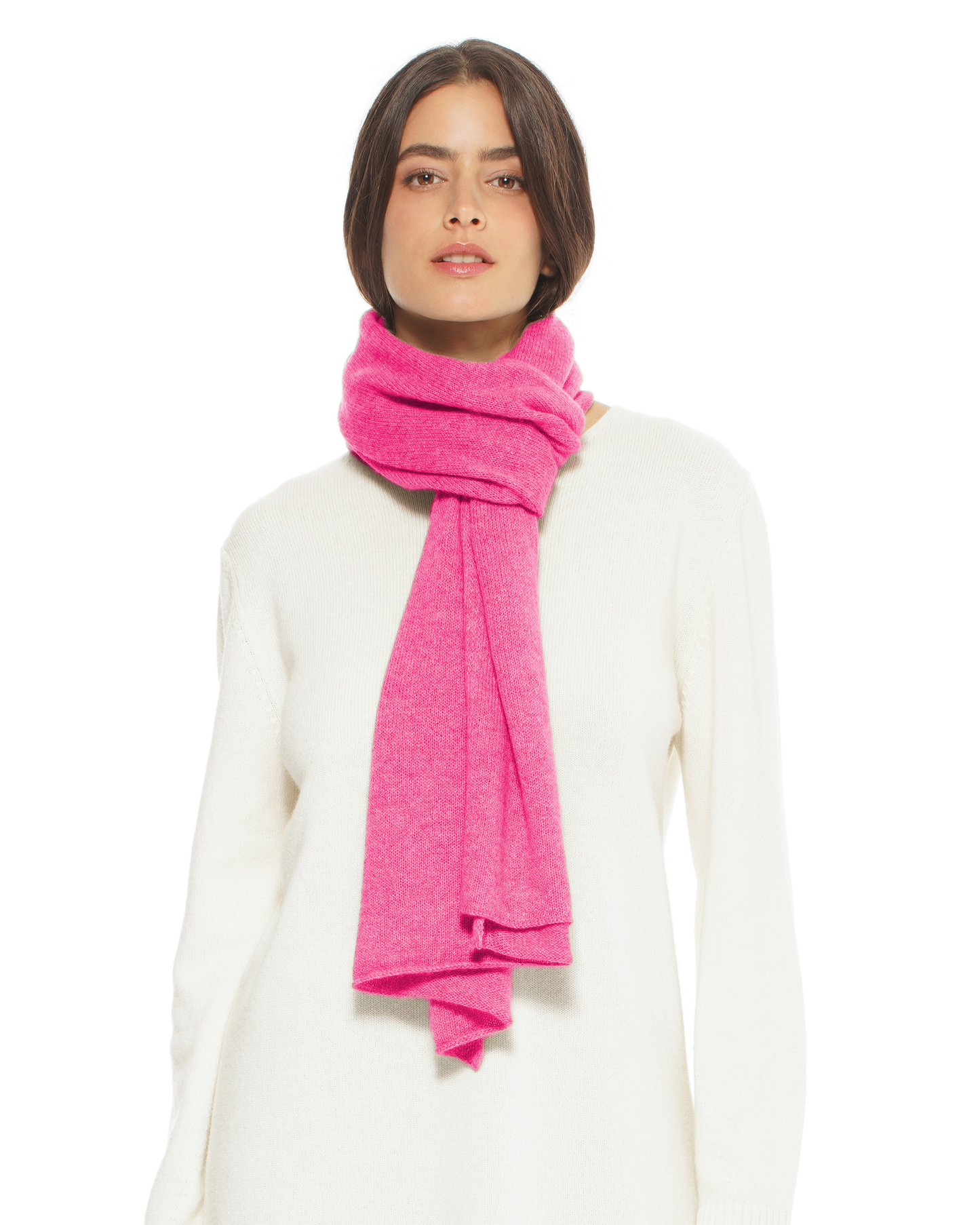 Pure Cashmere Cloud-Soft Scarf Fuchsia