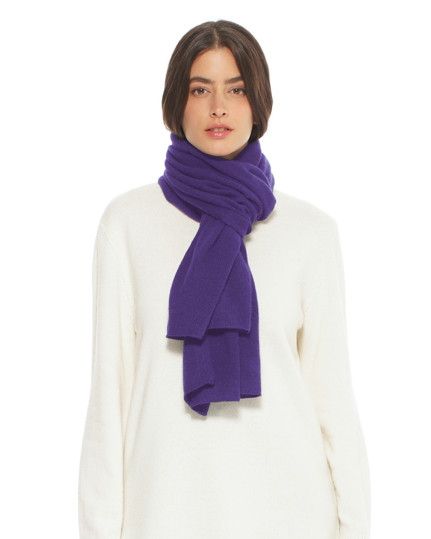 Pure Cashmere Cloud-Soft Scarf Iris Purple
