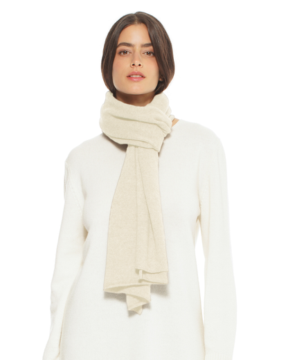 Pure Cashmere Cloud-Soft Scarf Milk White