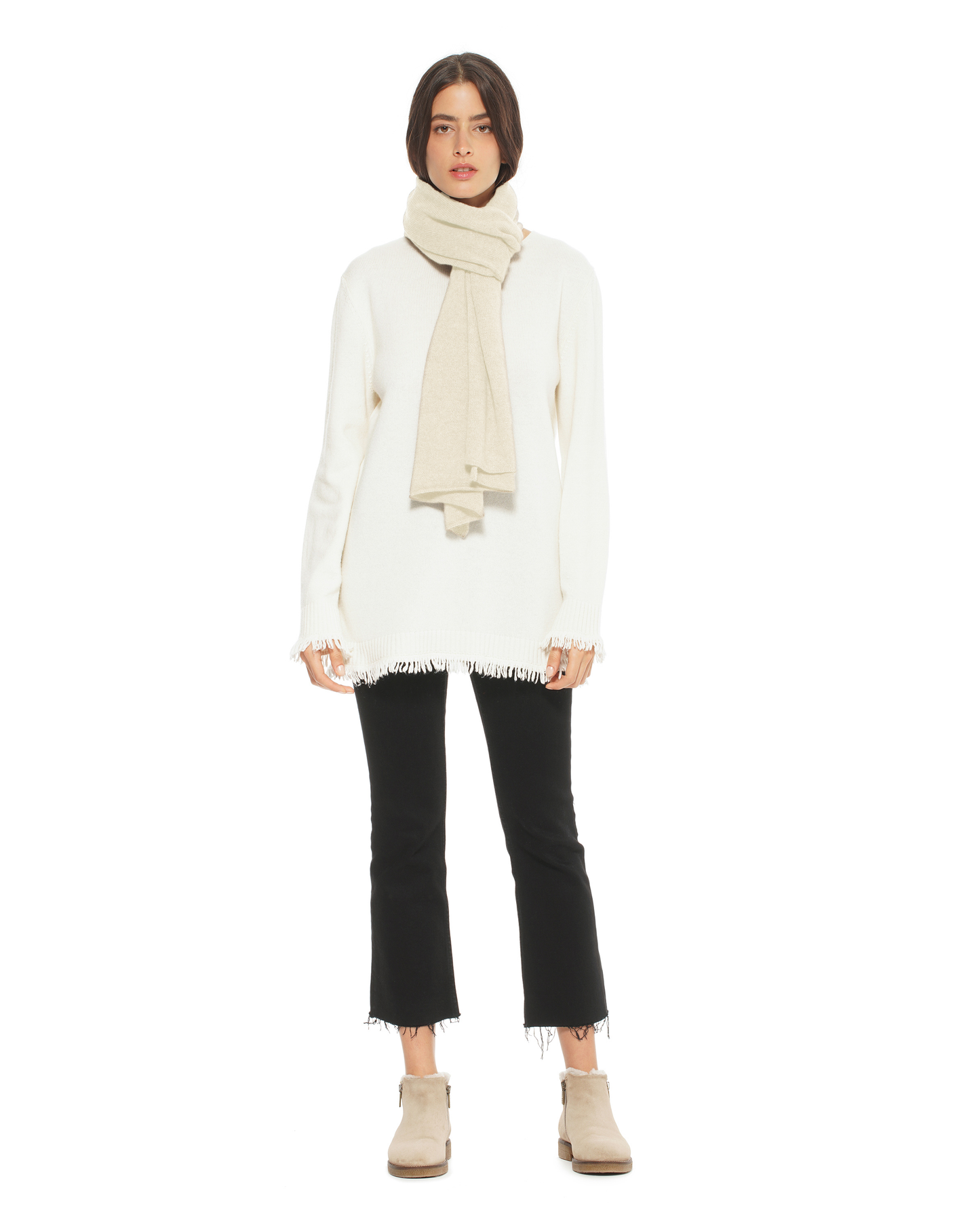 Pure Cashmere Cloud-Soft Scarf Milk White