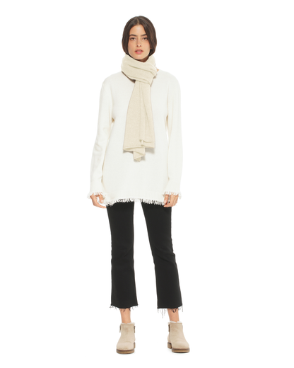 Pure Cashmere Cloud-Soft Scarf Milk White
