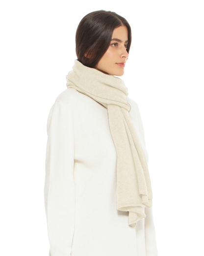 Pure Cashmere Cloud-Soft Scarf Milk White