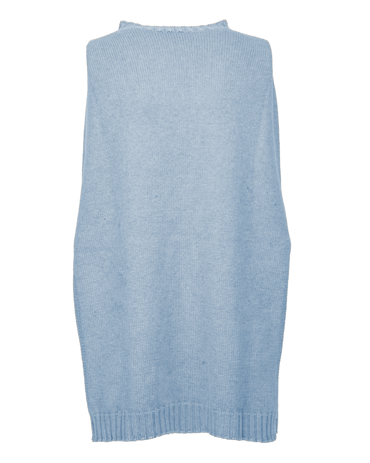 Women's Pure Cashmere Crew Neck Poncho Baby Blue