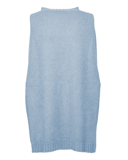 Women's Pure Cashmere Crew Neck Poncho Baby Blue