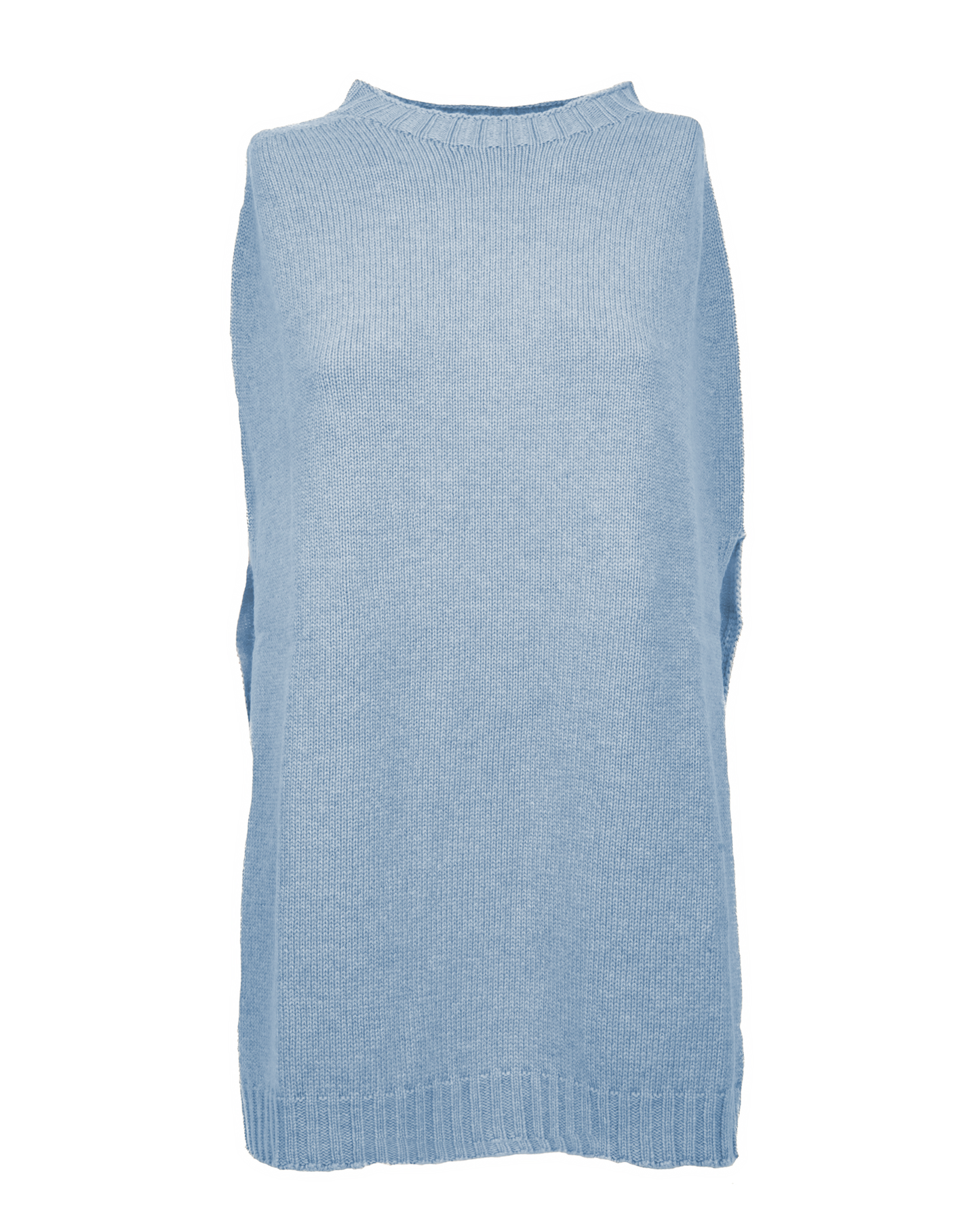 Women's Pure Cashmere Crew Neck Poncho Baby Blue
