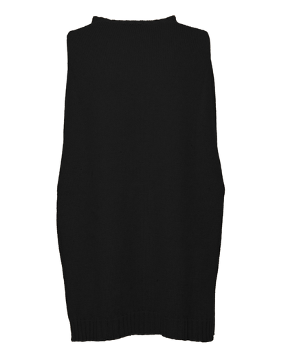 Women's Pure Cashmere Crew Neck Poncho Black