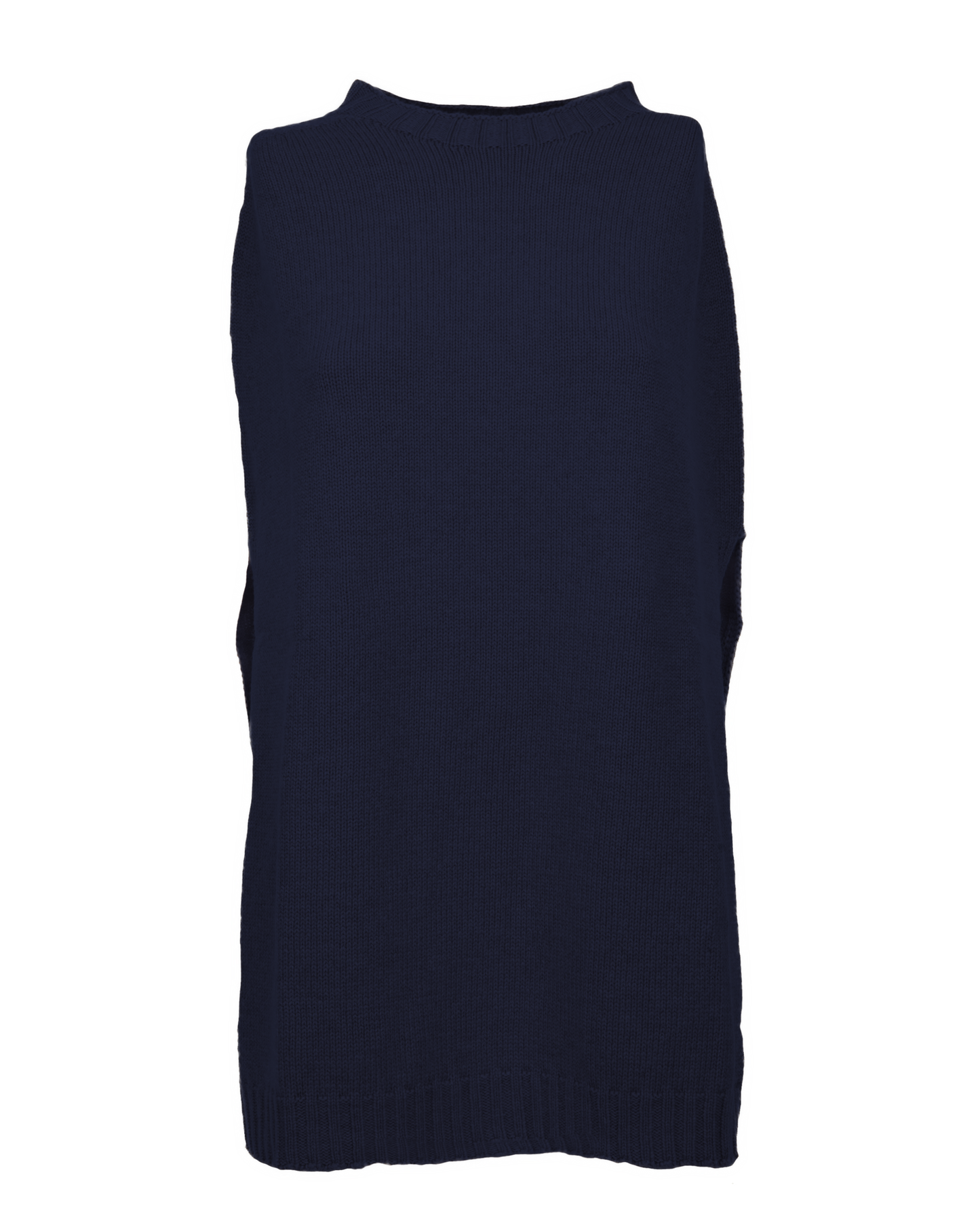 Women's Pure Cashmere Crew Neck Poncho Blue