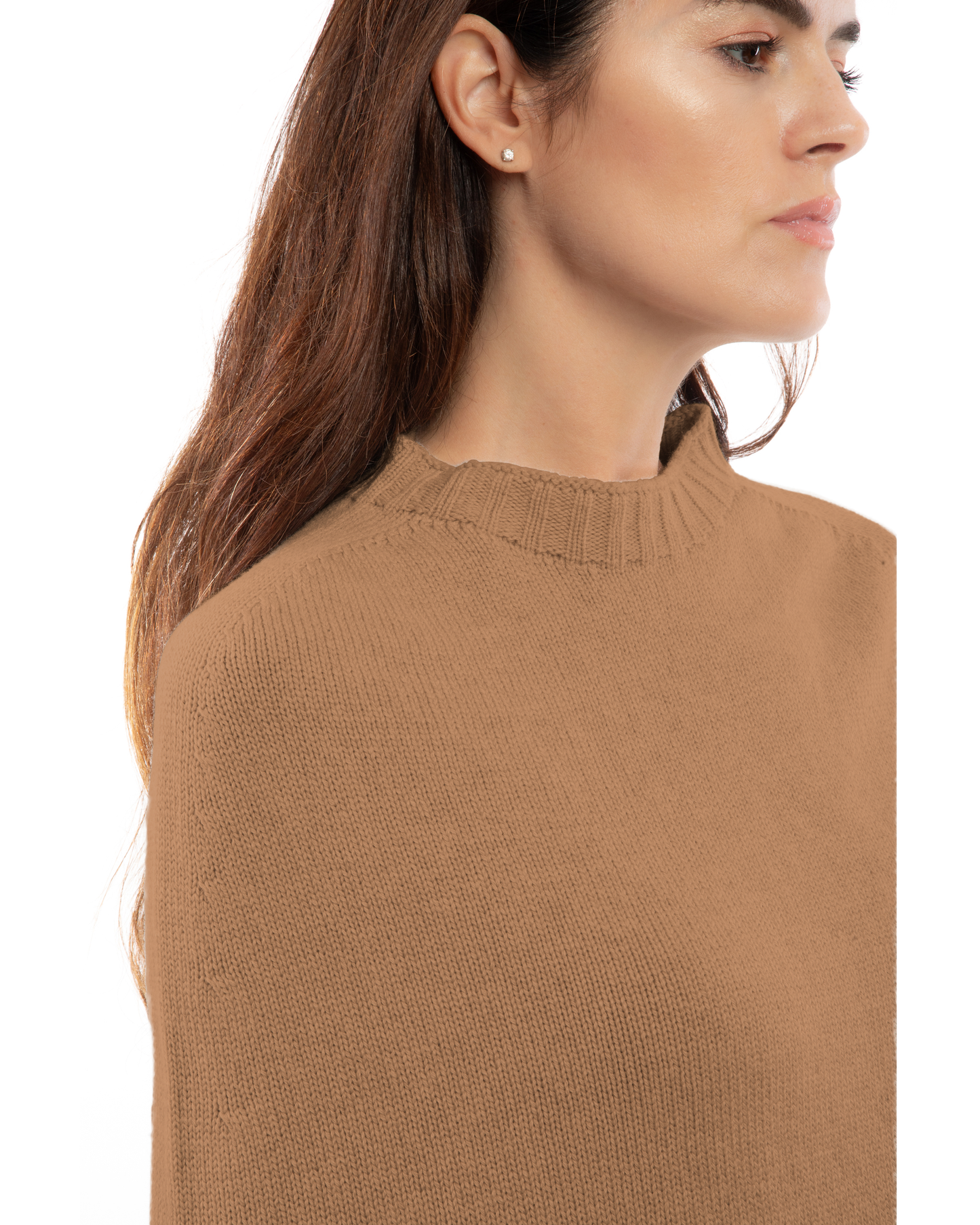 Women's Pure Cashmere Crew Neck Poncho Camel