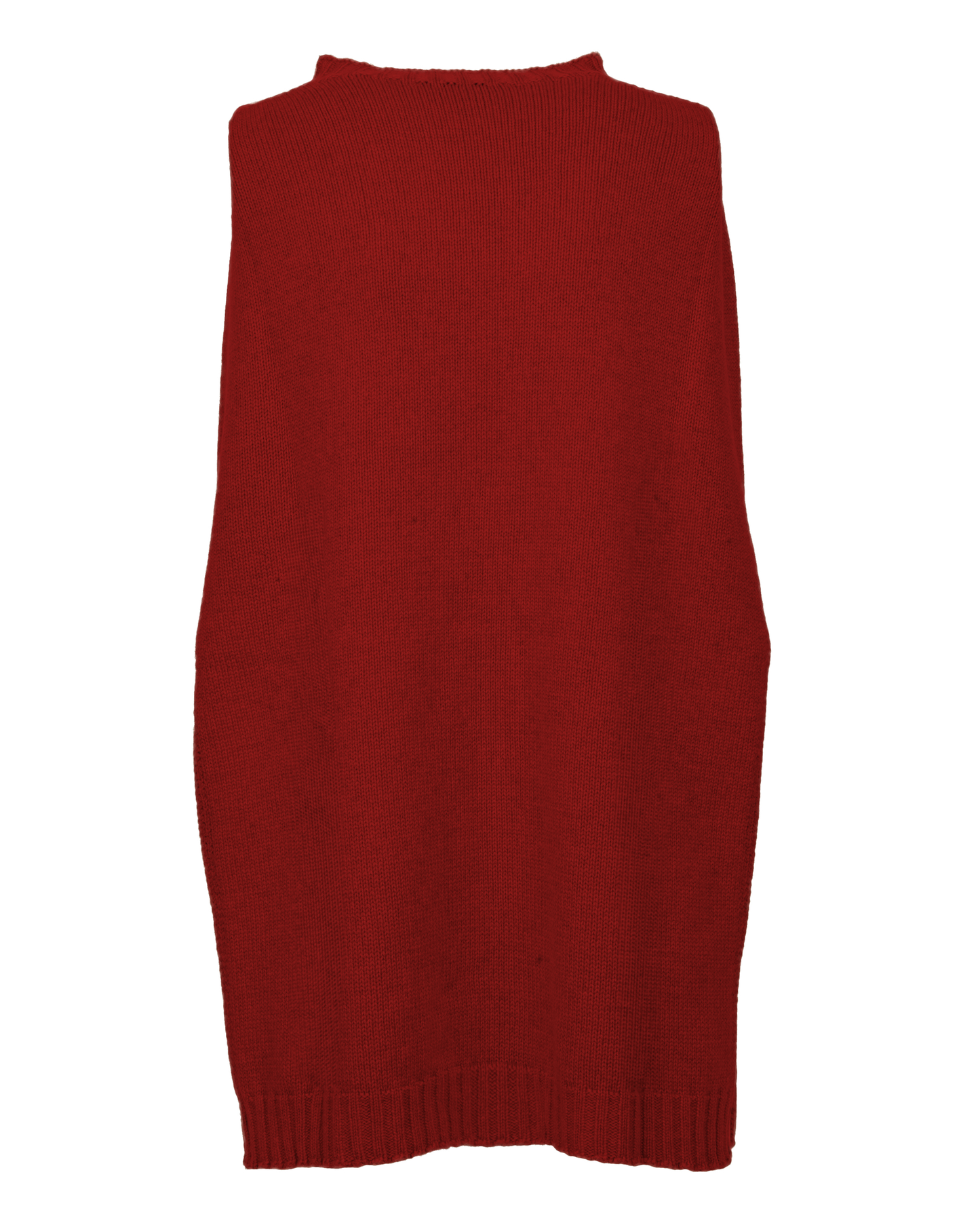 Women's Pure Cashmere Crew Neck Poncho Chianti