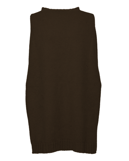 Women's Pure Cashmere Crew Neck Poncho Coffee